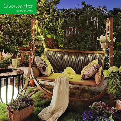 China Modern Design Style Garden Swing Chair with Foam Cushion and Outdoor Water-Resistant Fabric for sale