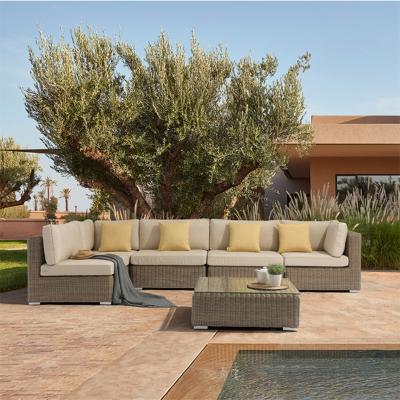 Chine Meubles de patio confortables en aluminium et en Pe Rattan, canapé de jardin pour l'extérieur imperméable à l'eau à vendre