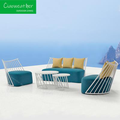 China Patio Furniture Modern Design Aluminum Garden Sofa Set Patio Villa Sofa Outdoor Balcony Furniture for sale