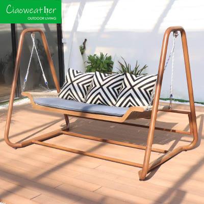 China Patio Outdoor Swing Chair Leisure Hotel Double Patented Garden Waterproof Rattan Tamanho 7*1.4mm para Home Office à venda