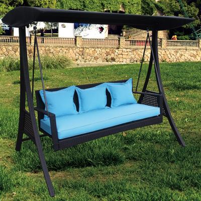 China Rattan Swing Chair for Modern Brown Metal Garden Furniture and Swing for sale