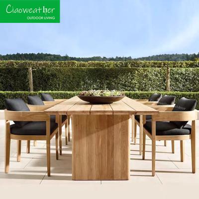 China Silla de madera de teca moderna con tejido Cushion Silla de comedor Mesa de comedor Teca para hotel Restaurante Banquete Hogar y café en venta