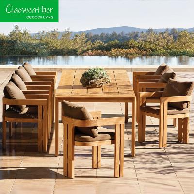 China Customized Color Outdoor Dining Set Solid Teak Wood Dining Chair for end Teakwood Patio Garden Furniture for sale