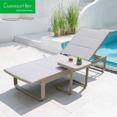 China Hotel Function Beach Lounger Modern Pool Chairs Swimming Lounge Garden Chaise Stackable Sun Loungers Pool Seaside Sunbed for sale