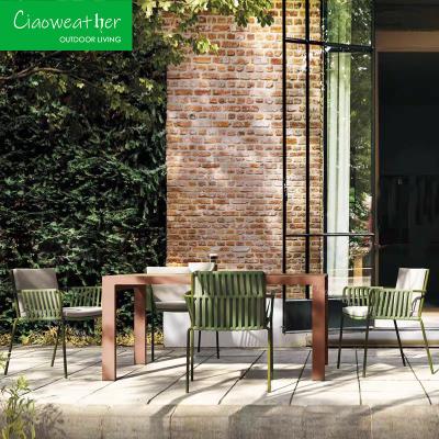 China NO Opvouwbare gebonden touw rotan stoel en Aluminium Outdoor Dining Set voor thuis of restaurant Te koop