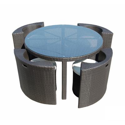 China Water-proof Sun-proof Alu Frame Patio Rattan Outdoor Table and Chair Set Custom Modern Hospitality Set for sale