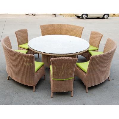 China Outdoor Furniture Directly Sells Modern Design Aluminum Tube 1.2-1.5 Mm Rattan Dinning Table for sale