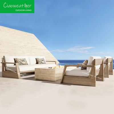 China Buitenmeubilair op maat Kleur op maat Tuinmeubilair Rattan Sofa Teak Sofa Te koop