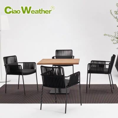 China Outdoor Rattan Weaving Table and Chair Set for Restaurant Exquisite Outdoor Furniture for sale