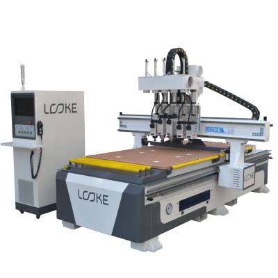 China Hotels Wood Acrylic Stone Metal 3 Head CNC Pneumatic Engraving Router 1325 3d for sale