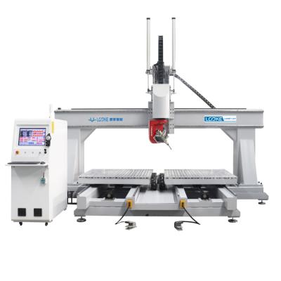 China Hotels L1211 Woodworking CNC Router 5 Axis CNC Machinery Center 1200x1100mm 5 Axis CNC Router Cutting Carving For Solid Wood/Foam for sale