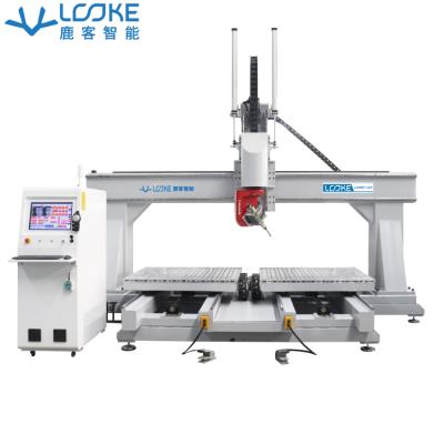 China Hotels 5 Axis CNC Machining Center ATC 3d Axis ATC Woodworking Rotating Furniture 9kw Making CNC Driving Engraving Machine For Wood MDF for sale