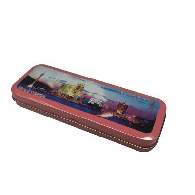 China Recycled Materials Colorful Stationery Tin Box Metal Pencil Case Pencil-box Desk Organizer for sale