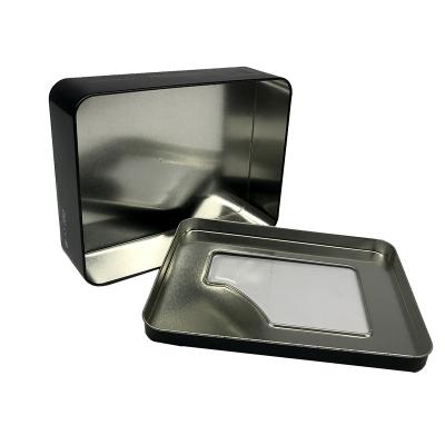 China Gift & Rectangular Craft Open Window Anti Theft Electronic Locks Packaging Tin Box for sale