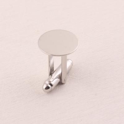 China Men's Clothing Accessories Factory Factory Garment Cufflinks Back Leg 14mm Solid Brass Blank Cufflinks Wholesale for sale