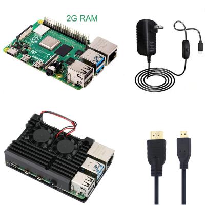 China For Raspberry Pi 4 Model Kit Aluminum Optional B 2G/4G/8G Cable 32G SD Card Development Case 5V 3A Power Adapter HMDI for sale