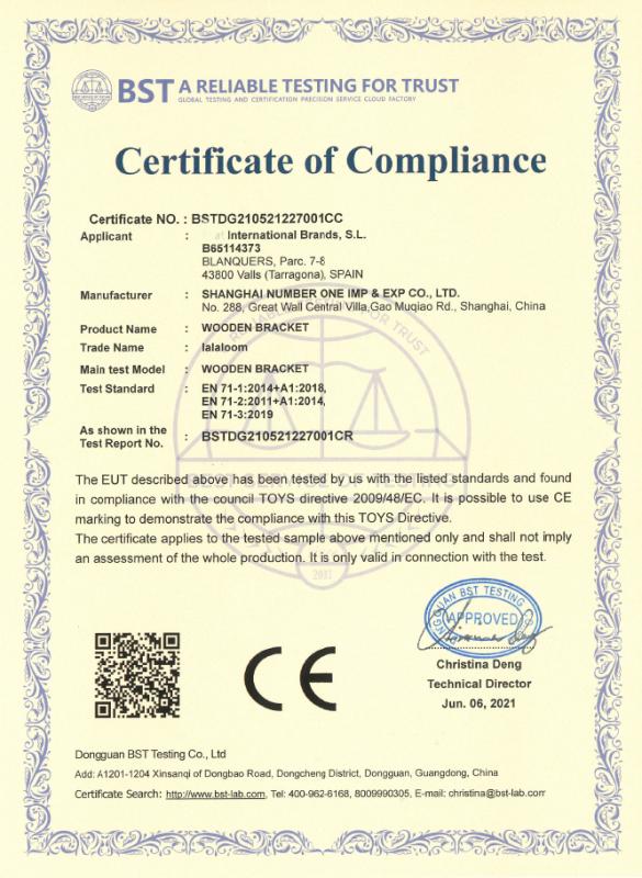 CE - Shanghai Number One Imp & Exp Co., Ltd.