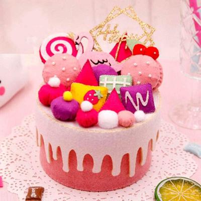 China Hot Creative Nursery Decor Ornament Make Your Own Sets 1 Hand Happy Birthday Cake Sewing Craft DIY Kits For Adults for sale