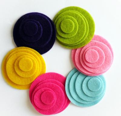 China Wholesale viable making jewerly scrapbook colorful kids open die cut round shapes diy thick sticky felt circles for sale