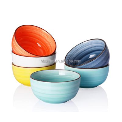 China Sustainable Hot Sales Colorful Ceramic Bowl Handwork Ceramic Fruit Dessert Sauce Bowl for sale