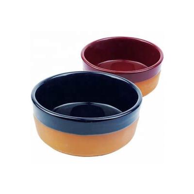 China Automatic Custom Double Colors Terracotta Dog Bowl Round Shape for sale