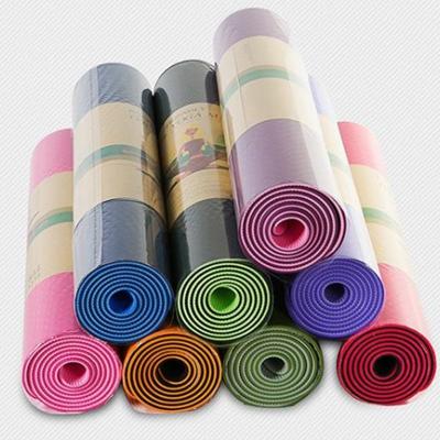 China Pro Yoga Unbeatable Thickness And Non Slip Tape Yoga Mat Body Alignment 6mm Mat Strap Exercise Mat Free Eco Friendly for sale