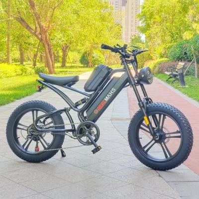 China Aluminum Alloy REALMAXS MA-20 Dual Motor 48V Electric Mountain Bike Snow Bike E Fast Powerful Mountain Bicycle Full Suspension For Adult for sale