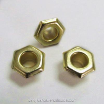 China Shoe Accessories Fashion Metal Hexagon Nickel Free Eyelets For Boots for sale