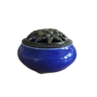 China New Ice Crackle Incense Incense Censer Luxury High Quality Supplier YIB001 Chinese Exquisite Custom Ceramic Portable Home Stick Holder for sale