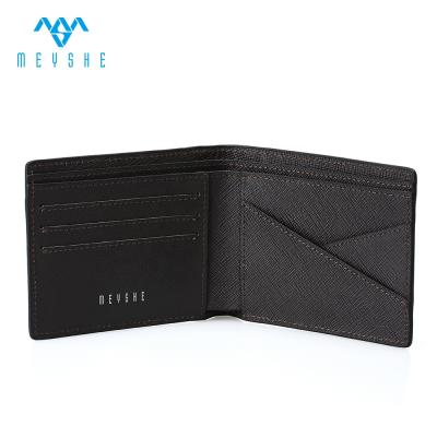 China Custom Made Dark Brown High Quality Genuine Leather RFID Wallet Case For Men for sale