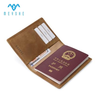 China Custom High Quality Vintage Factory Price VIP Card Holder Passport Cover Genuine Leather Holder for sale