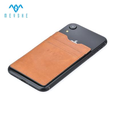 China NATIONAL Factory Custom Crazy Slim Horse Leather Phone Debit Card Holder Wallet for sale