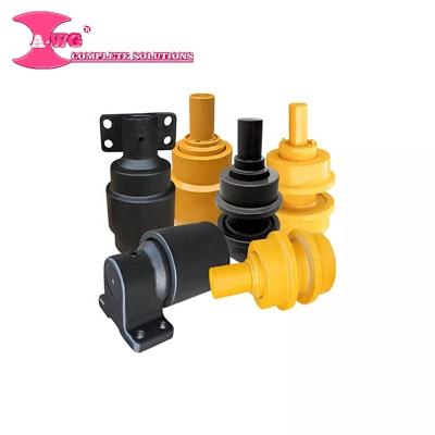 China Excavator Spare Parts Hot Sales Items Excavator Carrier Roller Crawler Black Track Carrier Roller Yellow Top Roller PC200 For Excavator for sale