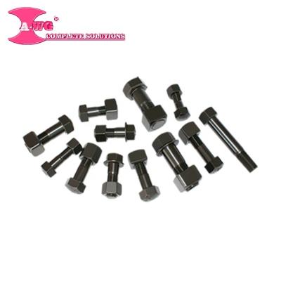 China Crawler excavator / bulldozer high tensile bolts and nuts install in track shoe segment cutting edge fit for Komatsu Hitachi kobleco for sale