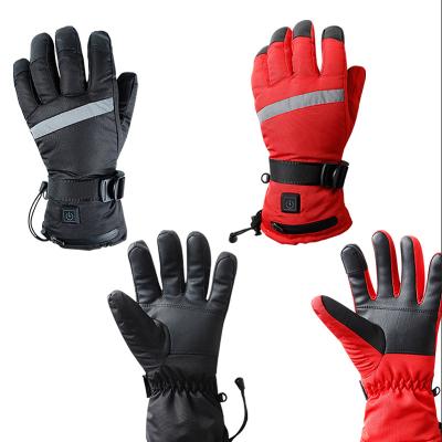 China Winter Regular Fast Heated Mitts Rechargeable Battery Heated Electric Motorcycle Ski Warm Black Mittens for sale