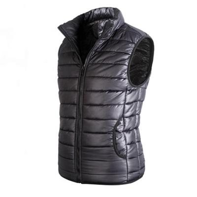 China 2022 New Anti-wrinkle Battery Heated Black Windproof Heating Vest/Winter Sleeveless Thermal Unisex Warm Zipper Vest Jacket for sale