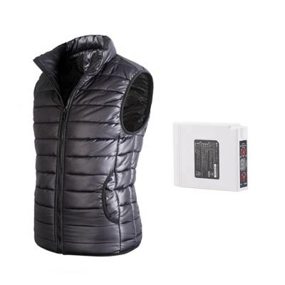 China New 7.4V Smart Winter Battery Heating Vest Smart Windproof Black Zipper Warm Sleeveless Vest Men And Women Winter Vest for sale