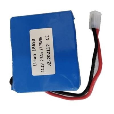 China Rechargeable toys ICR18650 12v 2500mah 8C discharge lithium ion batteries Li-ion 18650 battery 3s1p pack 11.1v for medical device for sale