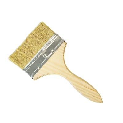 China High Quality Pure Bristle Paint Brush With Wooden Handle Wall Paint Brush for sale