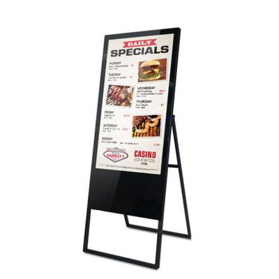 China 43 Inch Indoor Foldable Design Display Flexible Floor Standing LCD Digital Poster Kiosk for sale