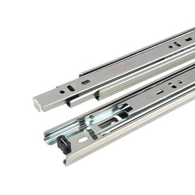 China Heavy Duty Storage Drawers H35mm Furniture Drawer Slides 3 Times Full Extension Saving Channel 0.7*0.7*0.7mm for sale