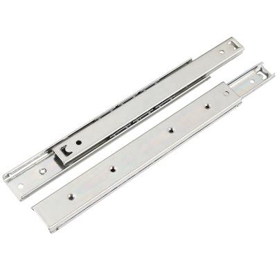 China Heavy Duty Storage Drawers 27mm Ball Bearing Slide For Toolbox Hook Function Telescopic Channel Rails Hanging Double Open Pull for sale