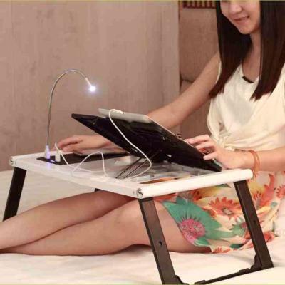 China Adjustable Folding Laptop Bed Tray Picnic Table Desk Laptop Table Small Dormitory Multifunctional Lightweight Foldable Bed Notebook for sale