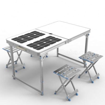 China Etable Modern Height Adjustable Solar Table With Built-in Battery for sale