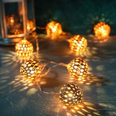 China Metal Led Solar Ball String Lights USB Battery Powered Easter String Lights for sale