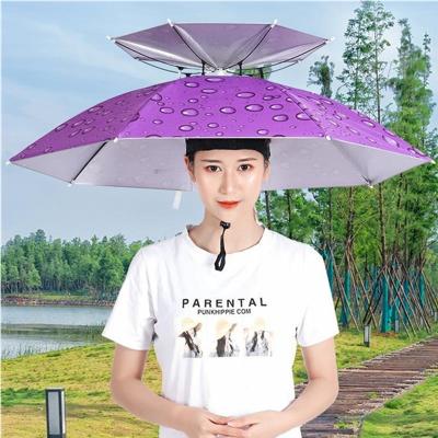 China Modern Portable children's and adults' sunscreen umbrella hats men's and women's outdoor folding fishing hats Head umbrellas for sale