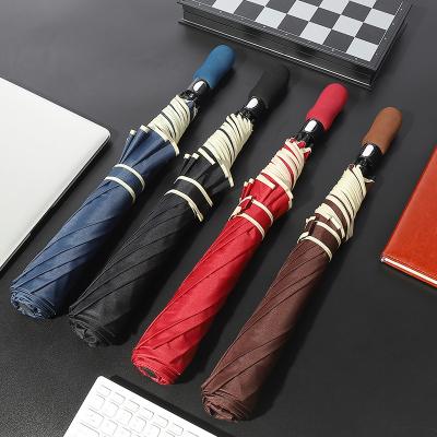 China Modern Windproof Long Handle Umbrella Oversized 2 Fold High Quality Automatic Umbrella Wind Resistant Large Umbrellas for sale