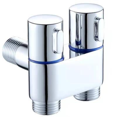 China Modern Zinc Alloy Three Way Angle Valve Wall Mount G1/2 Filling In Two Outlet Water Sprayer Bathroom Cleaning Accessories for sale