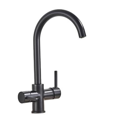 China Pull Out Spray Matte Black Filtered Kitchen Faucet 360 Ways Of Rotation Water Filtration Faucet Three Step Down Water Filtered Crane For Kitchen for sale