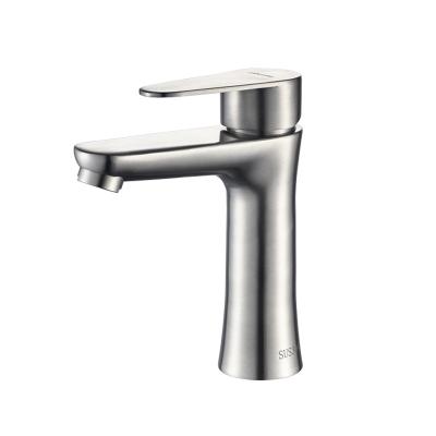 China Metered Faucets Basin Faucets Mixers Down Tap New Contemporary Modern 304 Stainless Steel Basin Faucet Hot And Cold Waters for sale